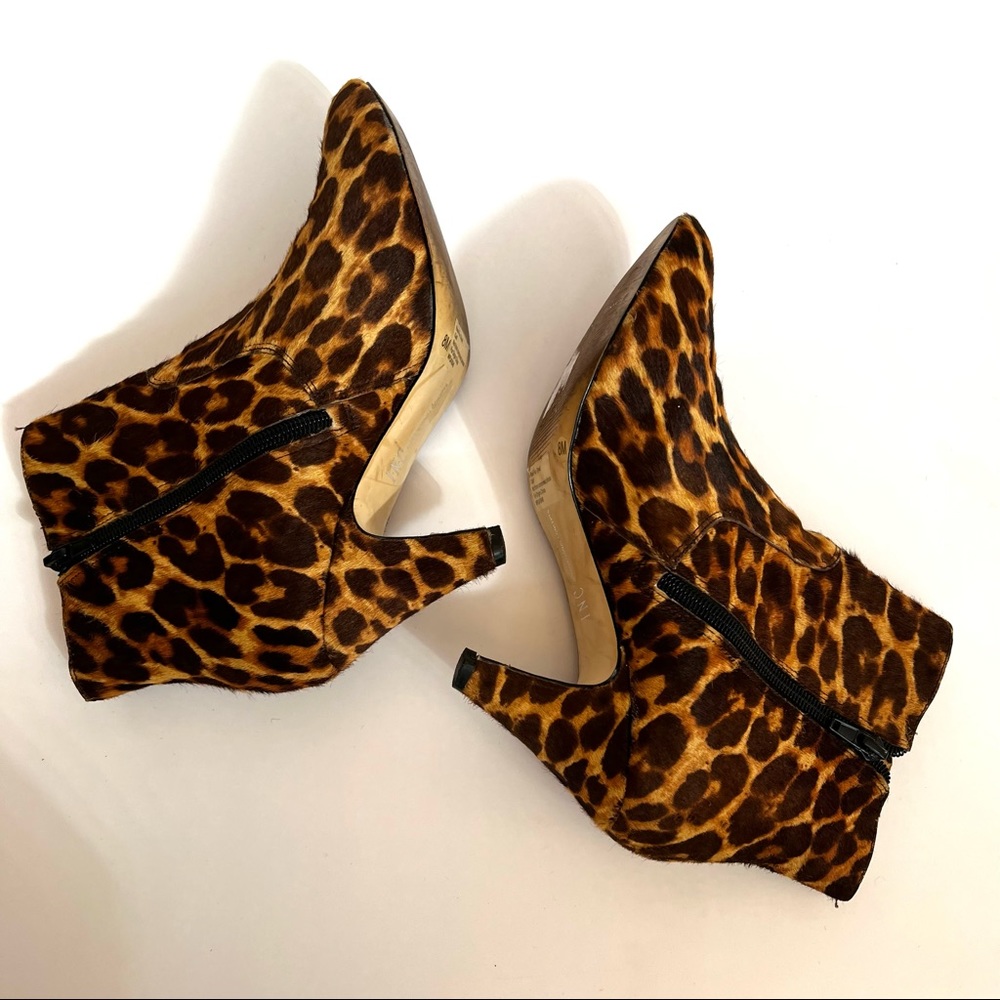 INC Leopard Print Pony Hair Bootie I-9 - Picture 8 of 12